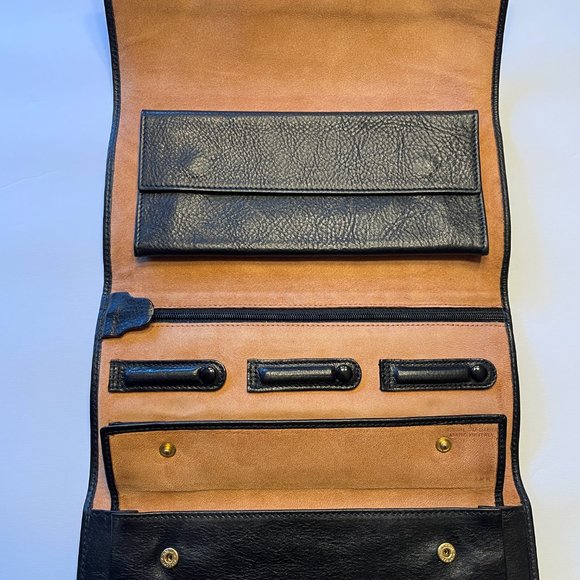 GIGLIODORO Black Genuine Calf Leather Tri-Fold Wallet, made in Italy - Picture 5 of 12